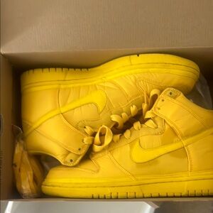 Bright Yellow High-Top Sneakers